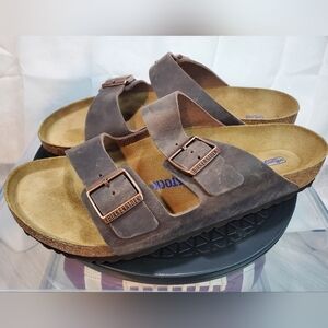 NEW Birkenstock Men's Arizona Dark Brown Leather Oiled Sandal SIZE 46 US 13-13.5